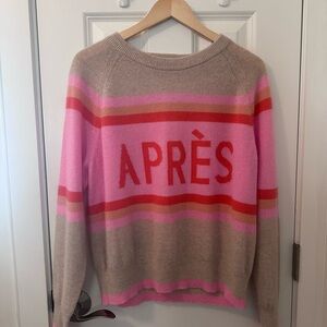 New White+Warren Après Pink and Tan Sweater